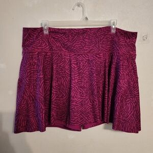 Athleta Ace Printed 13.5" Tennis Skort Fiji Magenta Purple Size 3X NWT